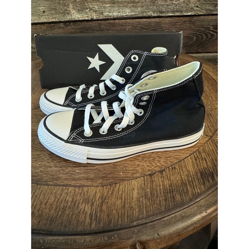 Converse Chuck Taylor All Star Hi Black Canvas Sneakers W9160 Womens 6